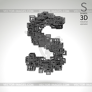 Vector abstract alphabet - symbol s - vector EPS clipart