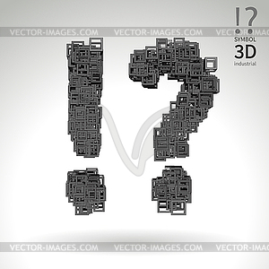 Vector abstract alphabet - symbol ! ?. - vector clip art