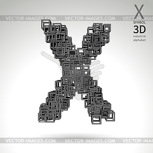 Вектор абстрактные алфавит - символ х - векторное графическое изображение