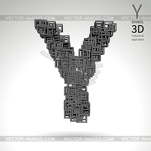 Vector abstract alphabet - symbol y - vector clipart