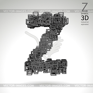 Vector abstract alphabet - symbol z - vector image