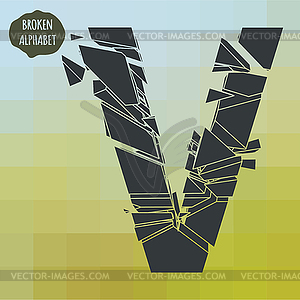 Abc alphabet symbol broken v - vector EPS clipart