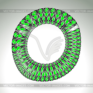 Alphabet green gem symbol o - vector image