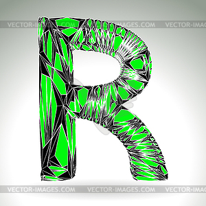 Alphabet green gem symbol r - vector clipart / vector image