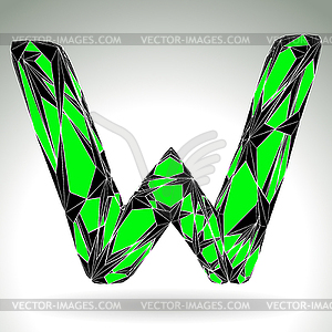 Alphabet green gem symbol w - vector EPS clipart