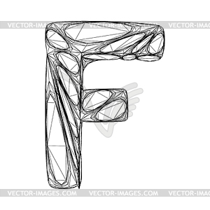 Linear alphabet symbol f - vector clip art