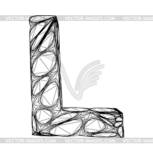 Linear alphabet symbol l - vector clipart