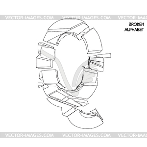 Нарушается алфавит Буква Q - иллюстрация в векторном формате