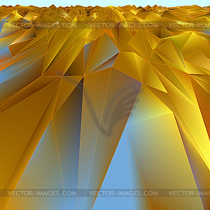  Geometric polygonal texture. Abstract gold background. - vector image