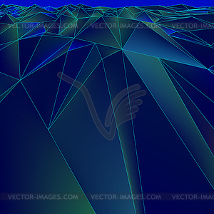 Dark blue green vector background. Polygonal design. - vector clipart