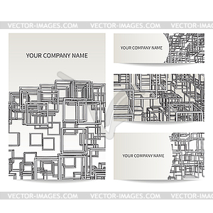 Set of business card and invitation card templates. - vector clip art