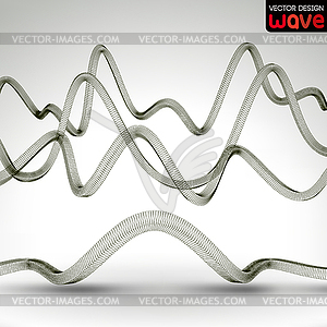 Abstract waves on a gray background. - vector image