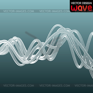 Abstract waves on a gray background. - vector image