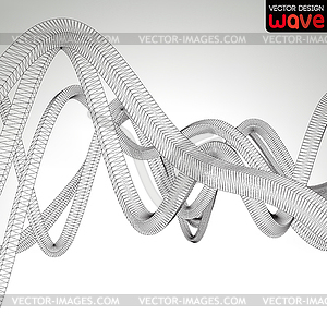 Abstract waves on a gray background. - vector clipart