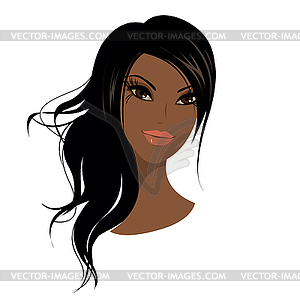 Pretty young african american woman,  - vector EPS clipart