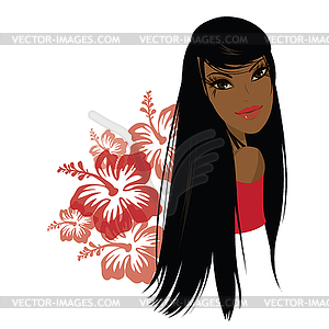 Pretty young african american woman,  - vector image