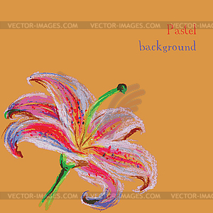 Ручной рисунок пастелью мелки цветочный - изображение в векторе / векторный клипарт