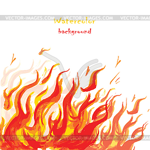 Background in form of fire in watercolor style, ill - vector image