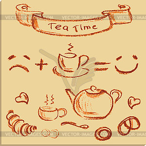 Tea time , beautiful ,  - vector clipart / vector image