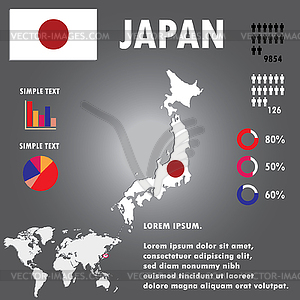 Япония Карта Инфографика - иллюстрация в векторе