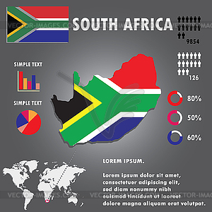 Южная Африка Страна Инфографика Шаблон - изображение в векторе / векторный клипарт