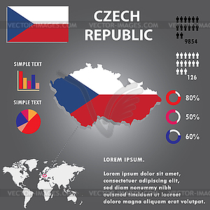 Чехия Страна Инфографика Шаблон - стоковый клипарт