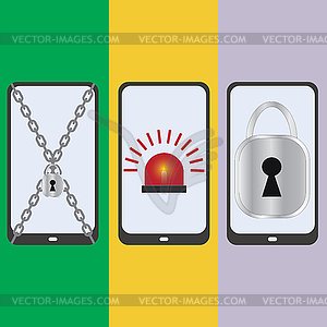 Set mobile security, - vector clipart