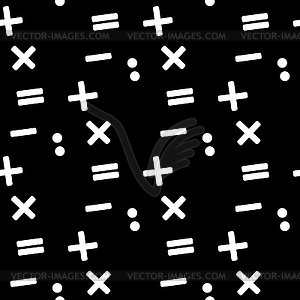 Arithmetic symbols Seamless pattern - vector clip art