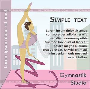 Beautiful gymnast - royalty-free vector image