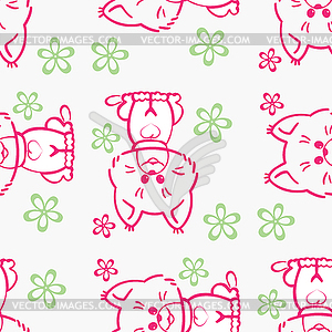 Seamless pattern Cute cats - vector EPS clipart