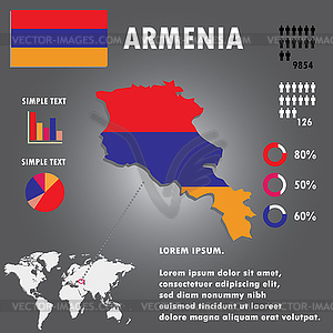 Armenia Country Infographics Template - vector image