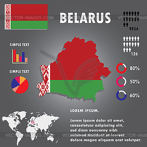 Belarus Country Infographics Template  - vector clipart