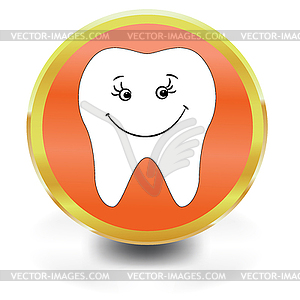 White Tooth Icon - royalty-free vector image