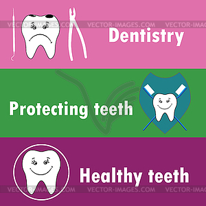 Background or banner, teeth, dental instruments, - vector clip art