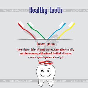 Healthy teeth background with text, teeth and - vector clipart