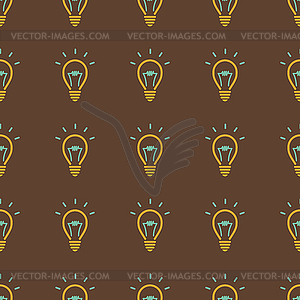 Light bulb, idea symbol Seamless pattern  - vector clipart