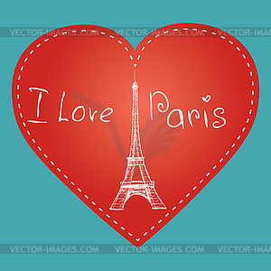 With Paris symbol. Eiffel tower - vector clipart