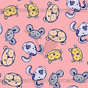 Cute pets Seamless pattern - vector image