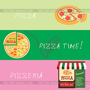 Banners of pizza design - vector image