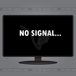 Inscription on TV screen - no signal, flat design - vector clipart