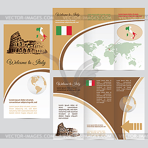 Traveler`s guide or banner with map, watercolors - vector image