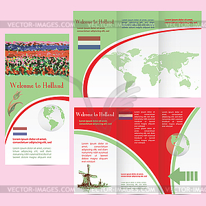 Traveler`s guide or banner with map, watercolors - vector image