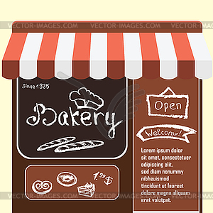Flat bakery shop - vector image