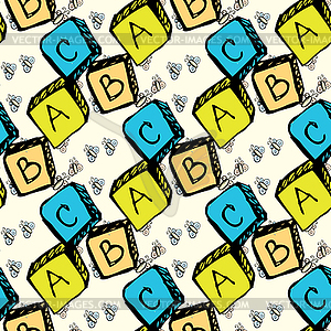 Abc blocks seamless pattern - vector clipart