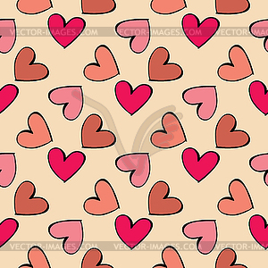 Seamless pattern hearts - vector clipart
