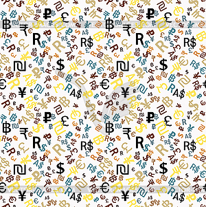 Seamless pattern major world currencies - vector image