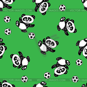 Seamless pattern with panda - vector image