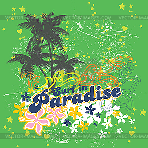 Surfing paradise - vector clipart