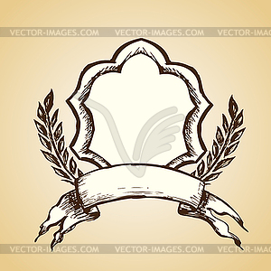 Emblem, logo. Hand drawing, - vector image