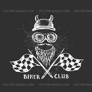 Biker tattoo or emblem , design elements - vector clipart / vector image